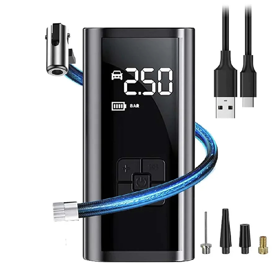 Portable Tire Inflator Rechargeable Electric Inflator For Car Bicycle Digital Air Compressor Football Ball Inflator Pump